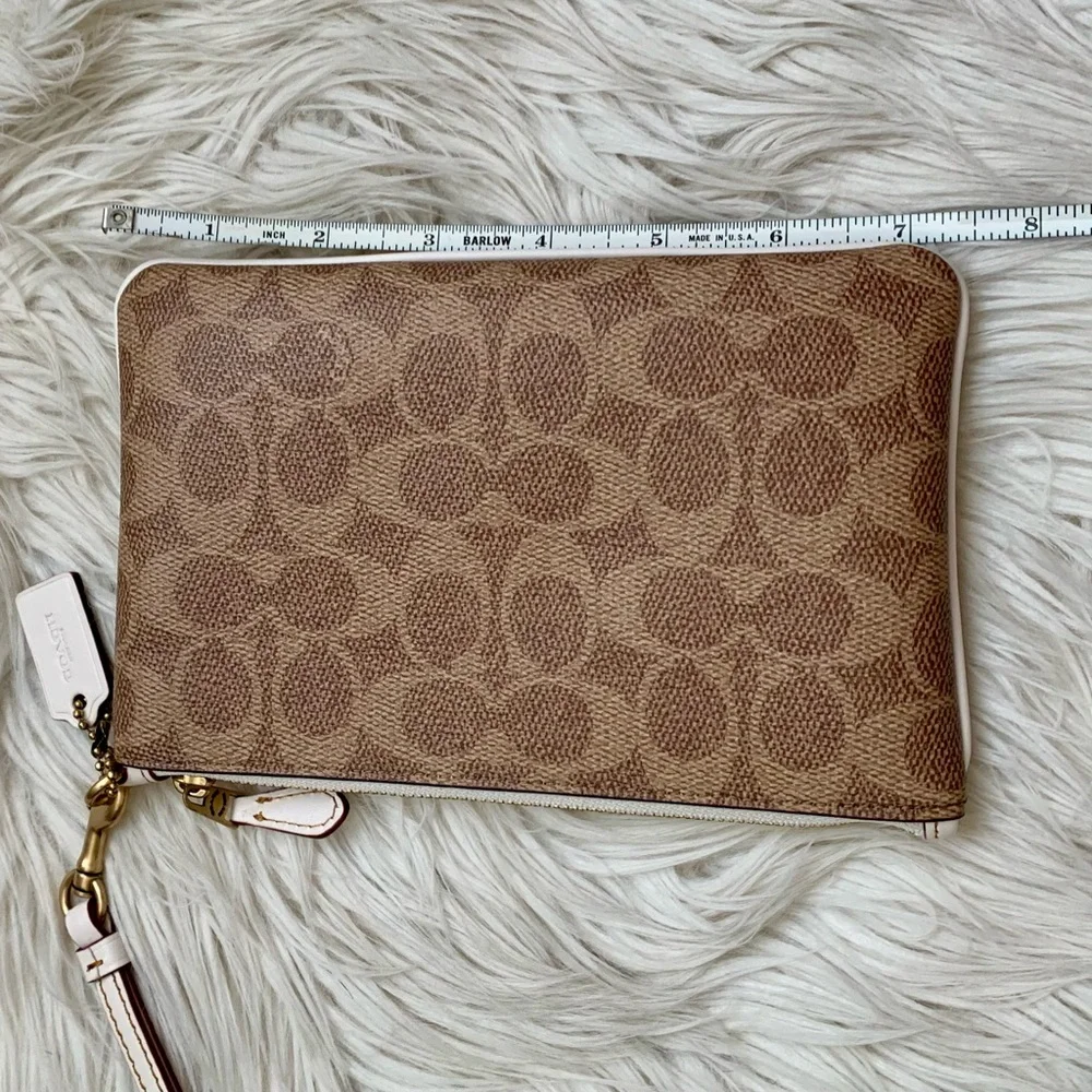 Coach Small Wristlet In Colorblock Signature Canvas - Picture 7 of 15